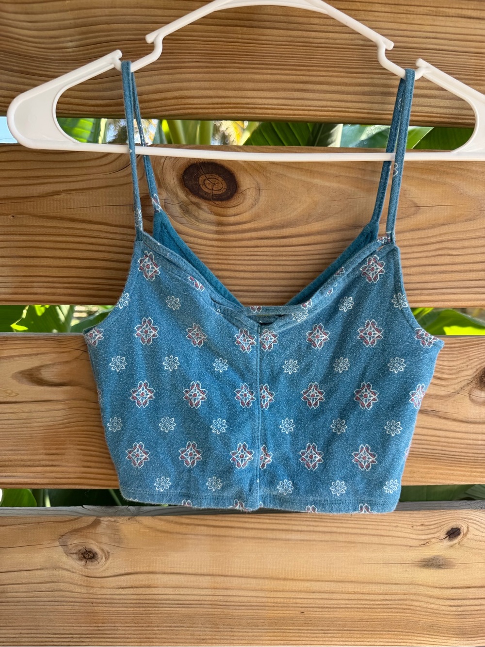 Y2K hollister top Printed Cropped Cami Top